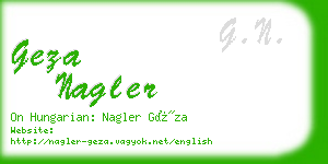 geza nagler business card